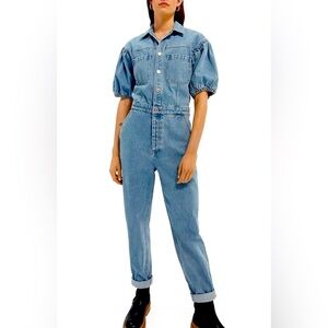 Scotch & Soda Balloon Sleeve Denim Jumpsuit Size S